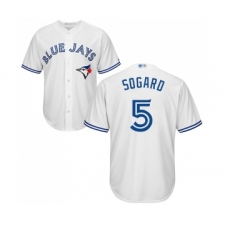 Men's Toronto Blue Jays #5 Eric Sogard Replica White Home Baseball Jersey