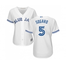 Women's Toronto Blue Jays #5 Eric Sogard Replica White Home Baseball Jersey