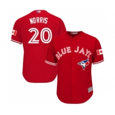 Men's Toronto Blue Jays #20 Bud Norris Replica Scarlet Alternate Cool Base Baseball Jersey