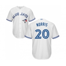 Men's Toronto Blue Jays #20 Bud Norris Replica White Home Baseball Jersey