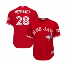 Men's Toronto Blue Jays #28 Billy McKinney Replica Scarlet Alternate Cool Base Baseball Jersey