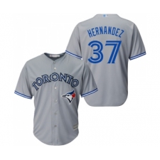 Men's Toronto Blue Jays #37 Teoscar Hernandez Replica Grey Road Baseball Jersey