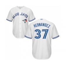 Men's Toronto Blue Jays #37 Teoscar Hernandez Replica White Home Baseball Jersey
