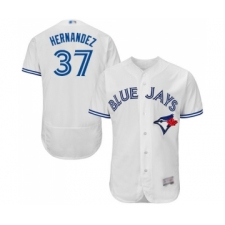 Men's Toronto Blue Jays #37 Teoscar Hernandez White Home Flex Base Authentic Collection Baseball Jersey