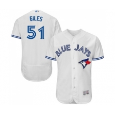 Men's Toronto Blue Jays #51 Ken Giles White Home Flex Base Authentic Collection Baseball Jersey