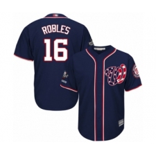 Youth Washington Nationals #16 Victor Robles Authentic Navy Blue Alternate 2 Cool Base 2019 World Series Champions Baseball Jersey