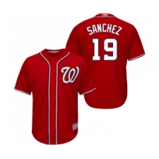 Men's Washington Nationals #19 Anibal Sanchez Replica Red Alternate 1 Cool Base Baseball Jerseysey