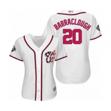 Women's Washington Nationals #20 Kyle Barraclough Authentic White Home Cool Base 2019 World Series Bound Baseball Jersey