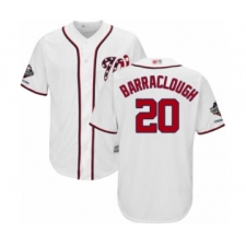 Youth Washington Nationals #20 Kyle Barraclough Authentic White Home Cool Base 2019 World Series Champions Baseball Jersey
