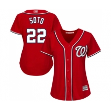 Women's Washington Nationals #22 Juan Soto Replica Red Alternate 1 Cool Base Baseball Jersey