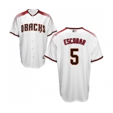 Men's Arizona Diamondbacks #5 Eduardo Escobar Replica White Home Cool Base Baseball Jersey