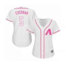Women's Arizona Diamondbacks #5 Eduardo Escobar Replica White Fashion Baseball Jersey