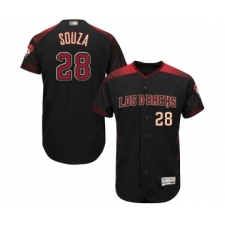 Men's Arizona Diamondbacks #28 Steven Souza Black Alternate Authentic Collection Flex Base Baseball Jersey