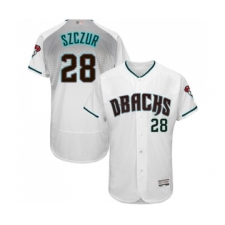 Men's Arizona Diamondbacks #28 Steven Souza White Teal Alternate Authentic Collection Flex Base Baseball Jersey