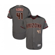 Men's Arizona Diamondbacks #41 Wilmer Flores Grey Road Authentic Collection Flex Base Baseball Jersey