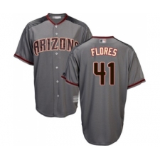 Men's Arizona Diamondbacks #41 Wilmer Flores Replica Grey Road Cool Base Baseball Jersey