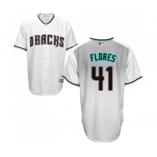 Men's Arizona Diamondbacks #41 Wilmer Flores Replica White Capri Cool Base Baseball Jersey