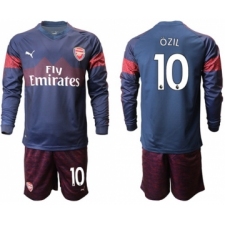 Arsenal #10 Ozil Away Long Sleeves Soccer Club Jersey