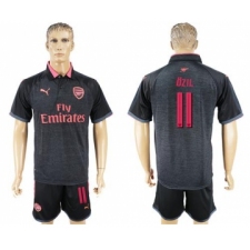 Arsenal #11 Ozil Black Red Soccer Club Jersey