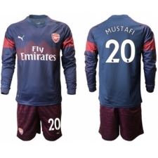Arsenal #20 Mustafi Away Long Sleeves Soccer Club Jersey