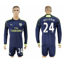 Arsenal #24 Bellerin Sec Away Long Sleeves Soccer Club Jersey