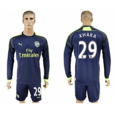 Arsenal #29 Xhaka Sec Away Long Sleeves Soccer Club Jersey