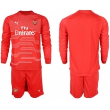 Arsenal Blank Red Goalkeeper Long Sleeves Soccer Club Jersey