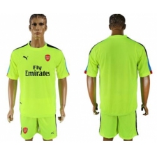 Arsenal Blank Shiny Green Goalkeeper Soccer Club Jersey