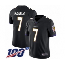 Men's Baltimore Ravens #7 Trace McSorley Black Alternate Vapor Untouchable Limited Player 100th Season Football Jersey