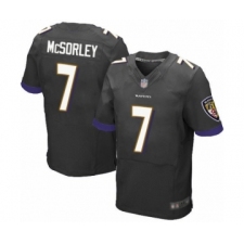 Men's Baltimore Ravens #7 Trace McSorley Elite Black Alternate Football Jersey