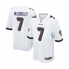 Men's Baltimore Ravens #7 Trace McSorley Game White Football Jersey