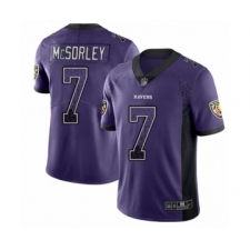 Men's Baltimore Ravens #7 Trace McSorley Limited Purple Rush Drift Fashion Football Jersey