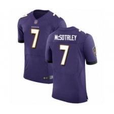 Men's Baltimore Ravens #7 Trace McSorley Purple Team Color Vapor Untouchable Elite Player Football Jersey