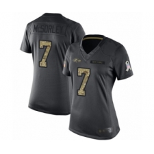 Women's Baltimore Ravens #7 Trace McSorley Limited Black 2016 Salute to Service Football Jersey