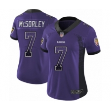 Women's Baltimore Ravens #7 Trace McSorley Limited Purple Rush Drift Fashion Football Jersey