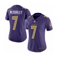 Women's Baltimore Ravens #7 Trace McSorley Limited Purple Rush Vapor Untouchable Football Jersey