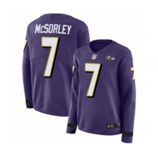 Women's Baltimore Ravens #7 Trace McSorley Limited Purple Therma Long Sleeve Football Jersey