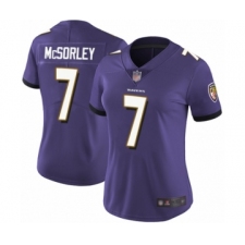 Women's Baltimore Ravens #7 Trace McSorley Purple Team Color Vapor Untouchable Limited Player Football Jersey