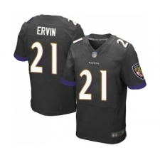 Men's Baltimore Ravens #21 Tyler Ervin Elite Black Alternate Football Jersey