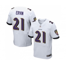 Men's Baltimore Ravens #21 Tyler Ervin Elite White Football Jersey