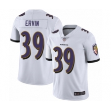 Men's Baltimore Ravens #39 Tyler Ervin White Vapor Untouchable Limited Player Football Jersey