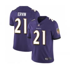 Youth Baltimore Ravens #21 Tyler Ervin Purple Team Color Vapor Untouchable Limited Player Football Jersey