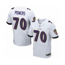 Men's Baltimore Ravens #70 Ben Powers Elite White Football Jersey