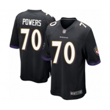 Men's Baltimore Ravens #70 Ben Powers Game Black Alternate Football Jersey
