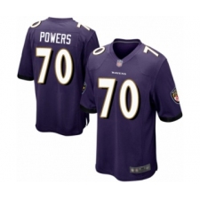 Men's Baltimore Ravens #70 Ben Powers Game Purple Team Color Football Jersey