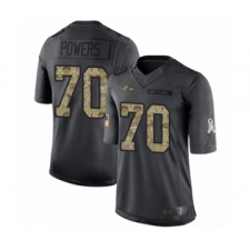 Men's Baltimore Ravens #70 Ben Powers Limited Black 2016 Salute to Service Football Jersey