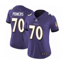 Women's Baltimore Ravens #70 Ben Powers Purple Team Color Vapor Untouchable Limited Player Football Jersey