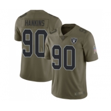 Men's Oakland Raiders #90 Johnathan Hankins Limited Olive 2017 Salute to Service Football Jersey