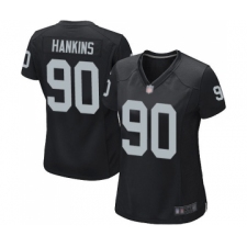 Women's Oakland Raiders #90 Johnathan Hankins Game Black Team Color Football Jersey
