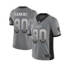 Youth Oakland Raiders #90 Johnathan Hankins Limited Gray Rush Drift Fashion Football Jersey